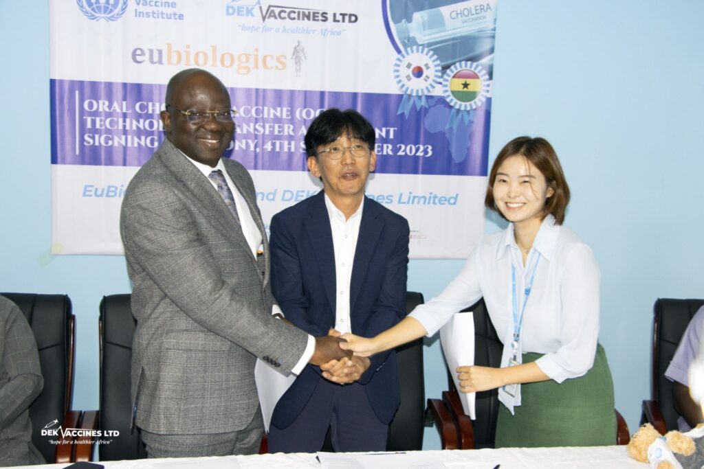 IVI and EuBiologics sign memorandum of understanding with DEK Vaccines Limited to support fill and finish of oral cholera vaccine in Ghana