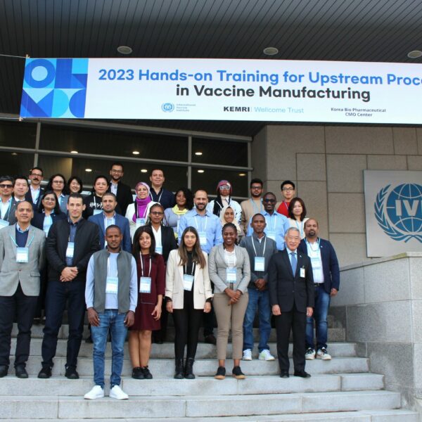 IVI held an opening ceremony on October 30, 2023, to kickstart Hands-on Training for Upstream Process in Vaccine Manufacturing in partnership with KEMRI-Wellcome Trust Research Programme (KWTRP) and Korea Biopharmaceutical CMO (K-Bio CMO). Credit: IVI